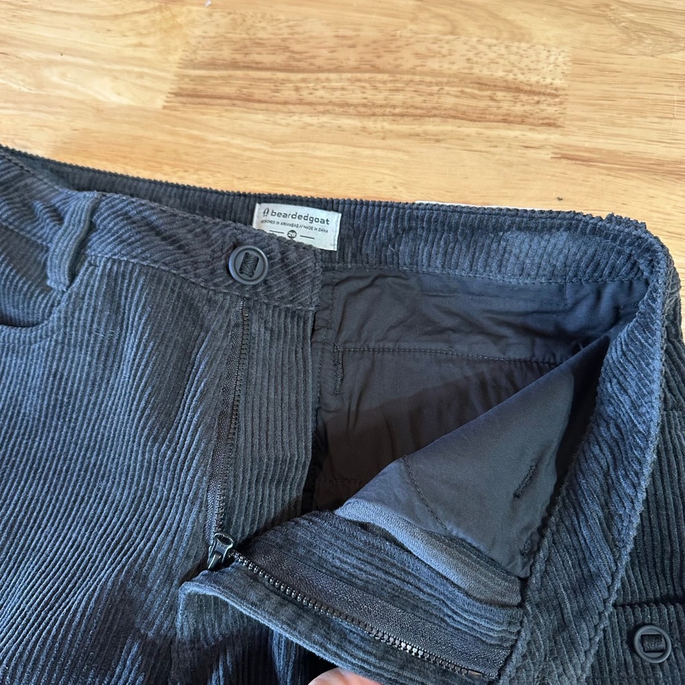 Bearded Goat Summer Days Corduroy Shorts Mens 28 Black Workwear - Picture 10 of 12